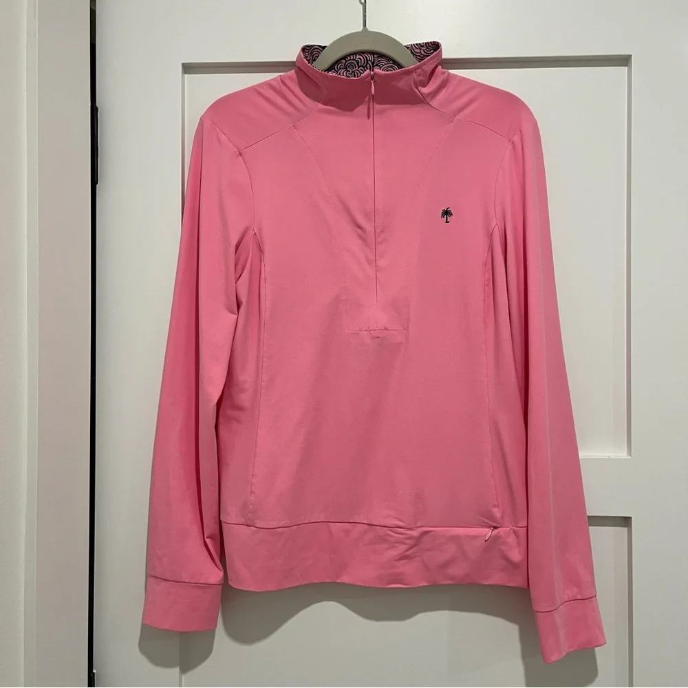 Lilly Pulitzer Pink Half-Zip Pullover Long Sleeve Top size medium - Picture 3 of 8